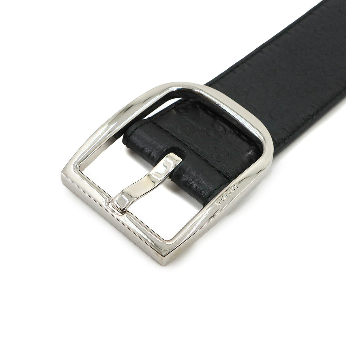 Micro Guccissima Belt Leather Black 449716 Size 80