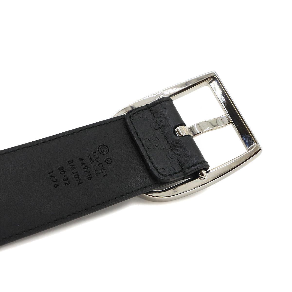 Micro Guccissima Belt Leather Black 449716 Size 80