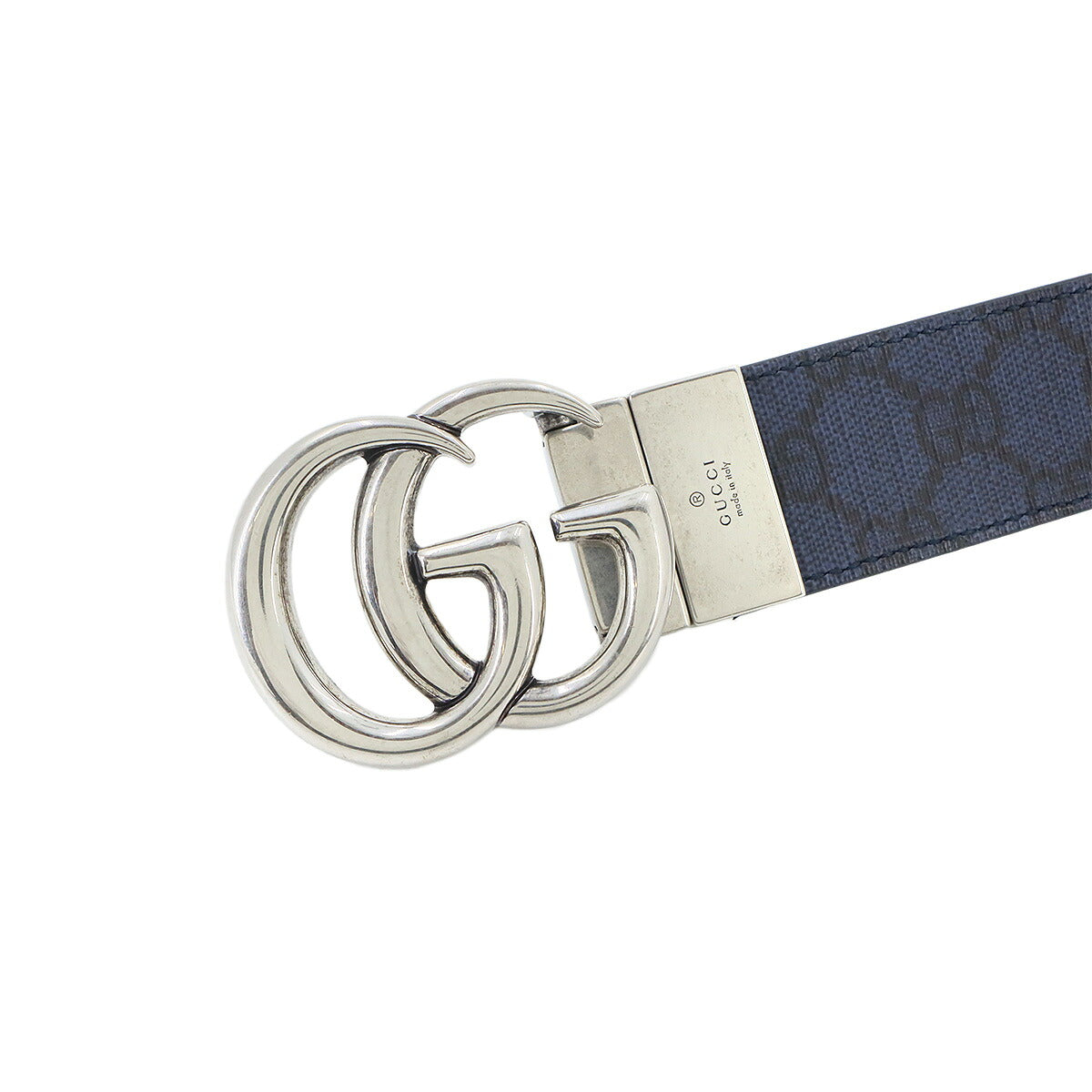 GG Marmont Reversible Belt GG Supreme Leather Navy Black 627055