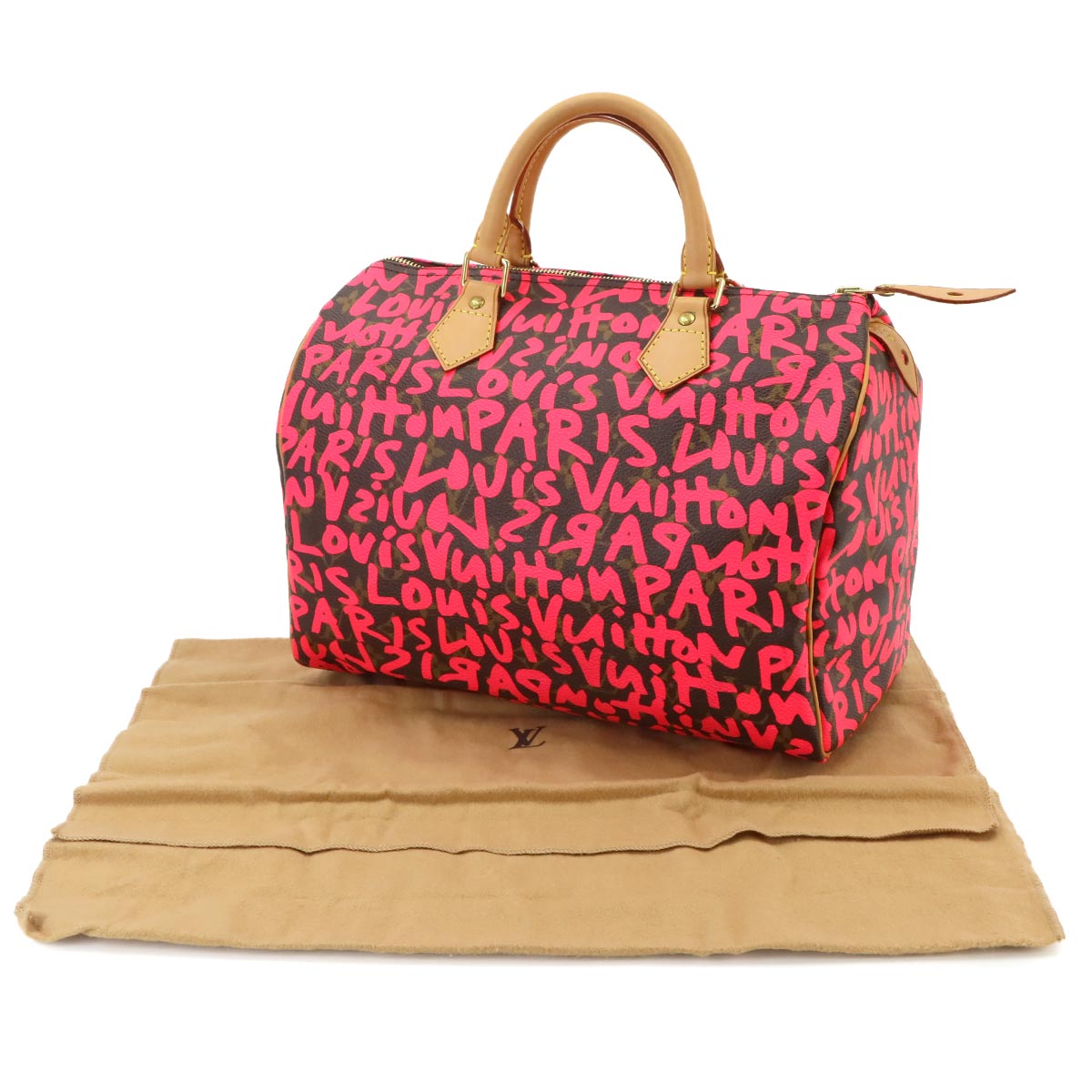 Monogram Graffiti Speedy 30 Hand Bag Fuchsia M93704