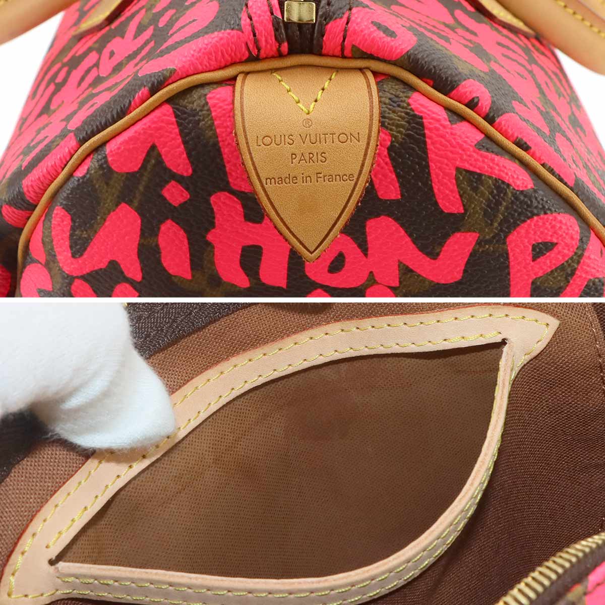 Monogram Graffiti Speedy 30 Hand Bag Fuchsia M93704