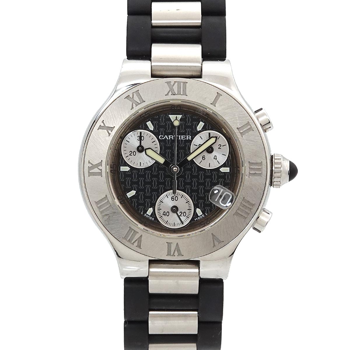 Must 21 Chronoscaph W10198U2 Quartz Black Dial Ladies Watch