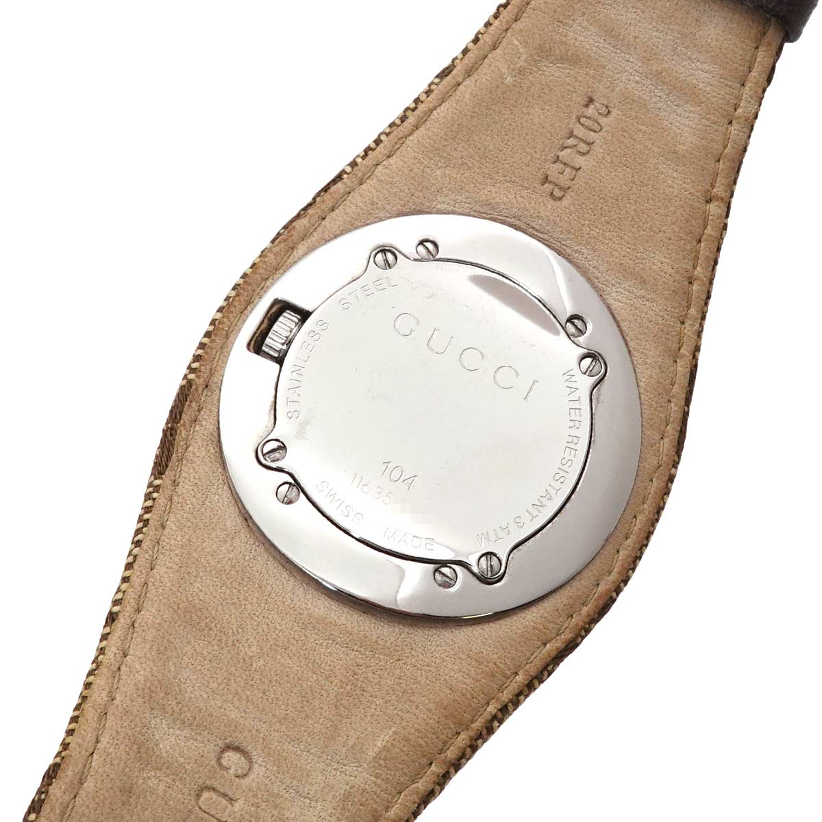 G Bandeau 104 Bezel Quartz Silver Dial Ladies