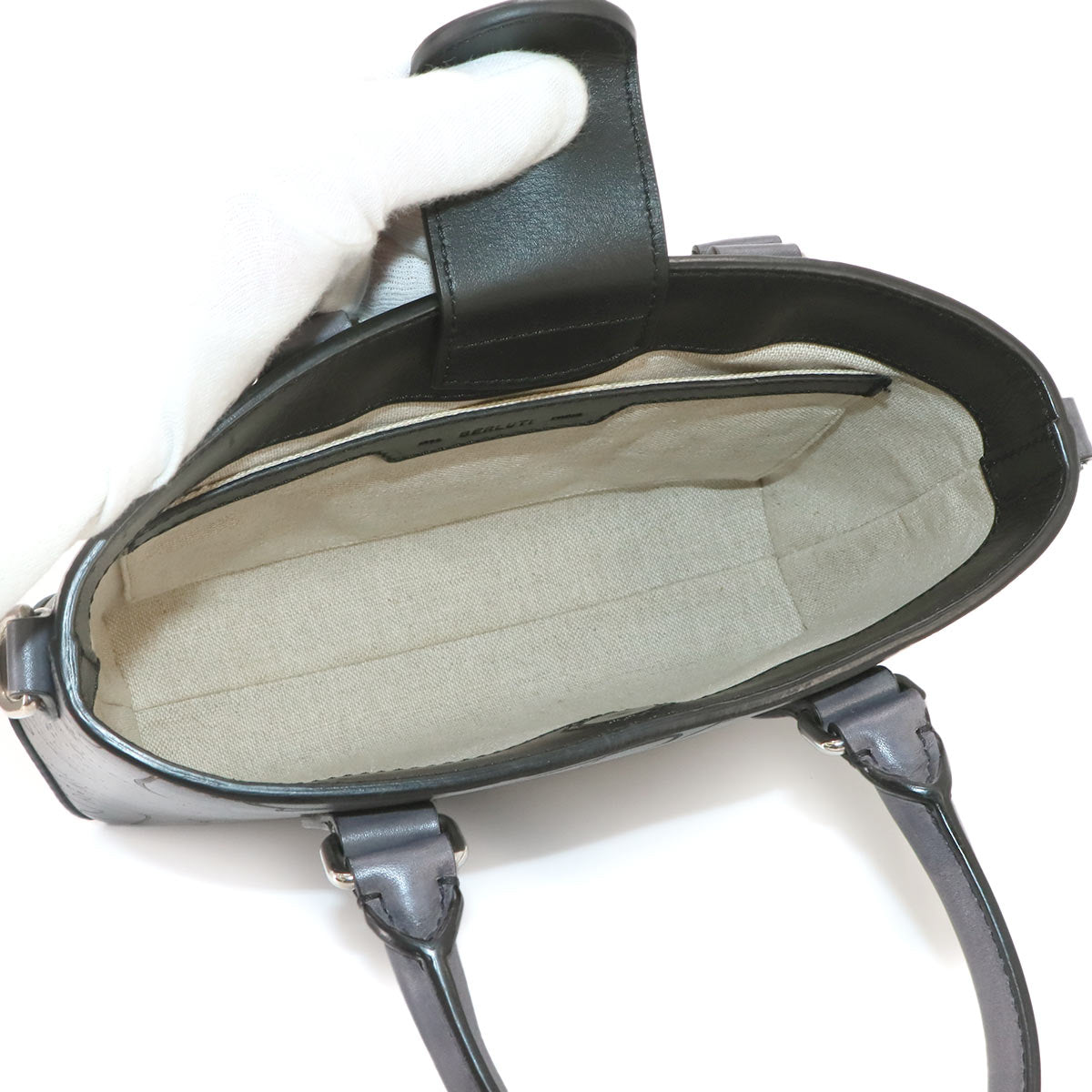 Toujours Gulliver Hand Bag Venezia Leather Gray Purse
