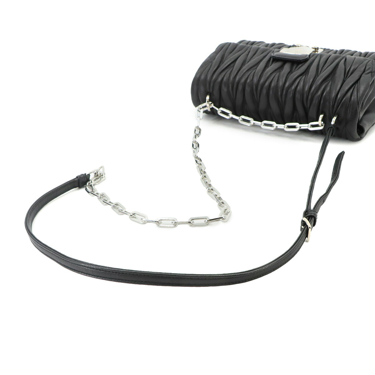 Matelasse Chain Shoulder Bag Leather Nero 5BD002 Purse