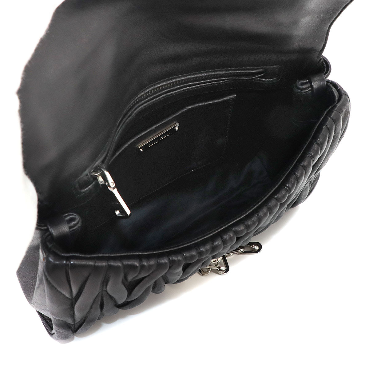 Matelasse Chain Shoulder Bag Leather Nero 5BD002 Purse