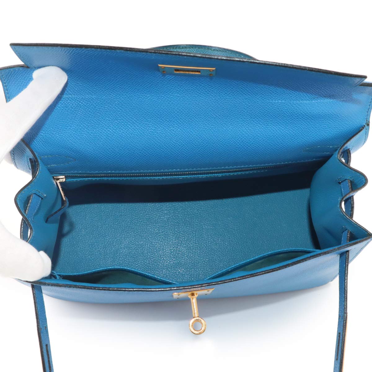 Kelly 28 2way Hand Shoulder Bag Couchevel Epsom Blue France