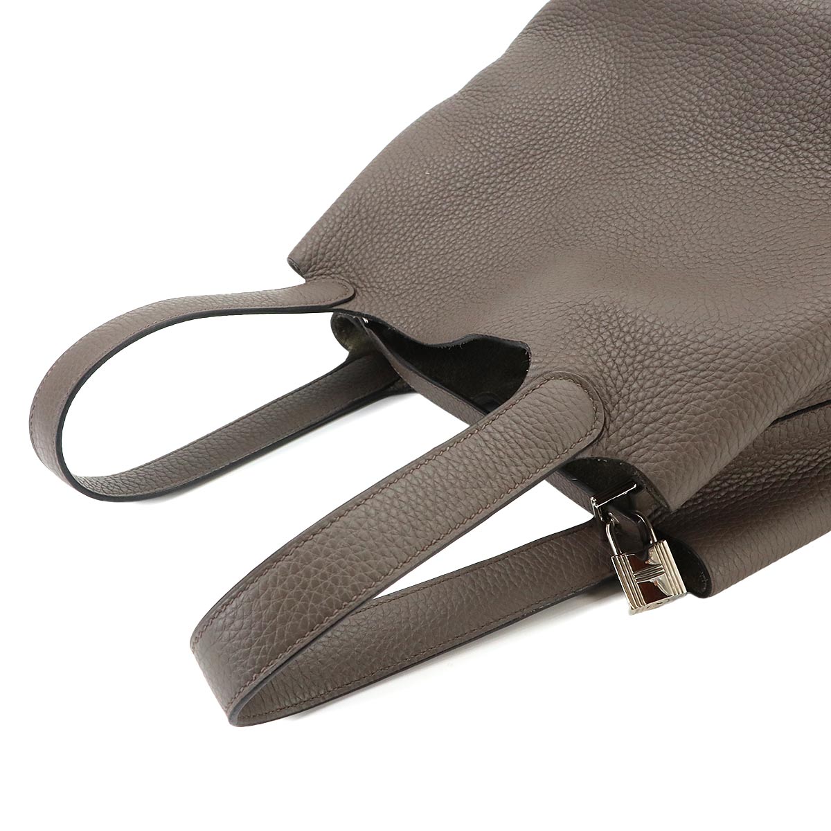 Picotin Lock MM Hand Bag Taurillon Clemence Etain Purse