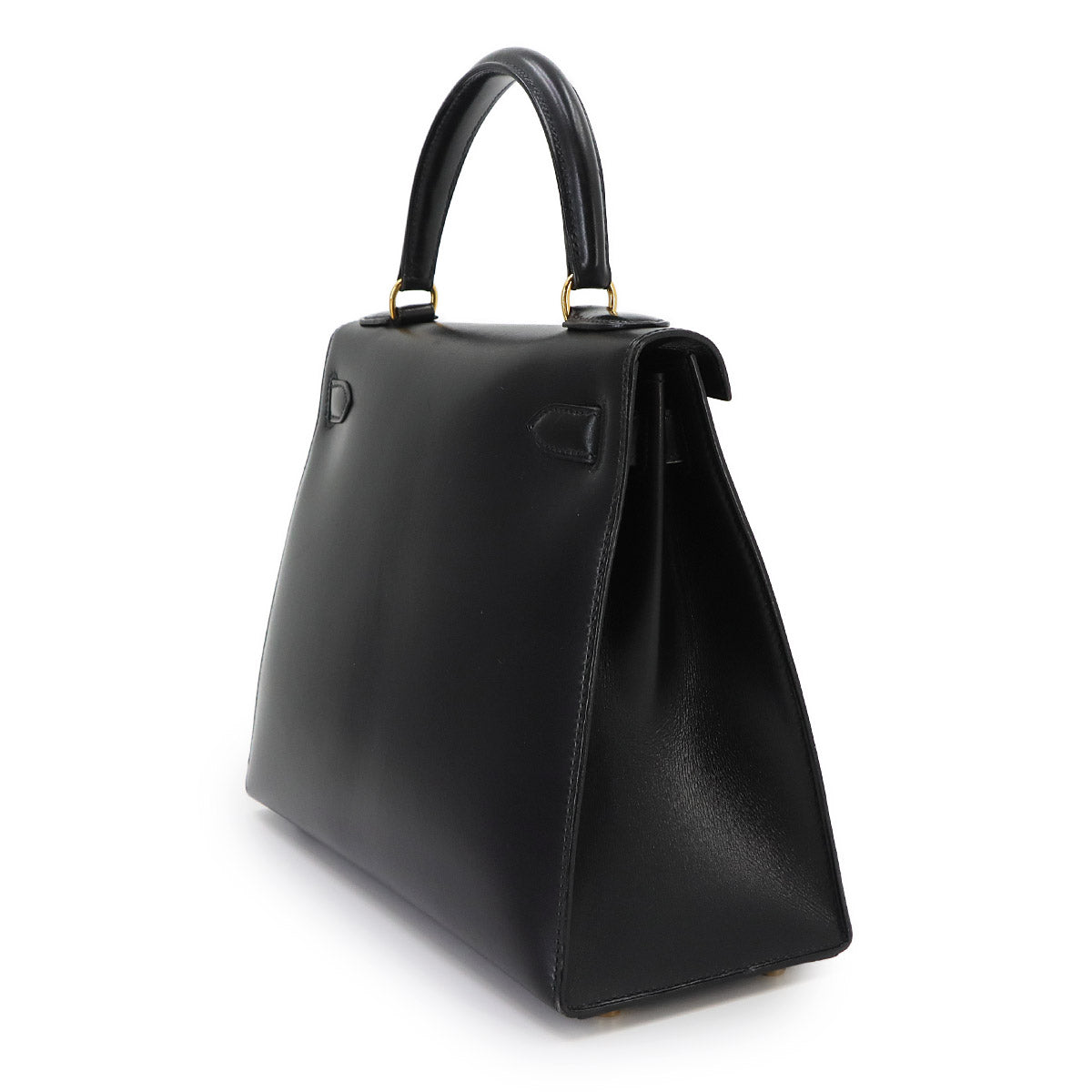 Kelly 28 Box carf Black 2way Hand Shoulder Bag Purse