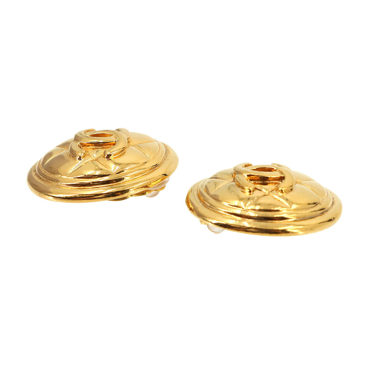 Coco Earrings Round type Gold Vintage Accessory