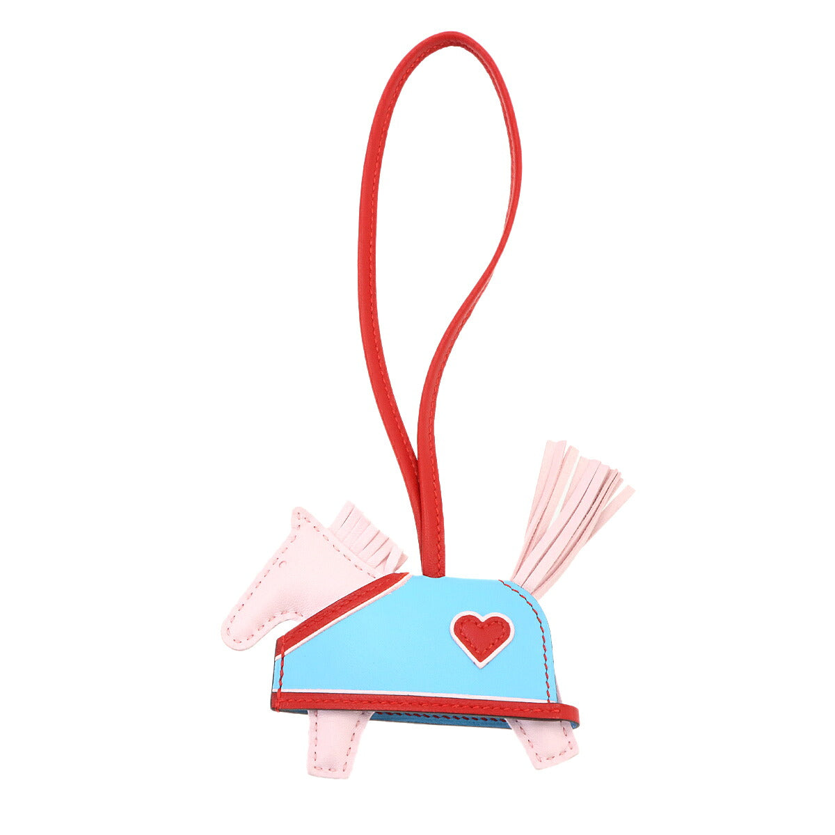 Rodeo Robeo Coeur PM Bag Charm Agneau Milo Rose Darling Celeste