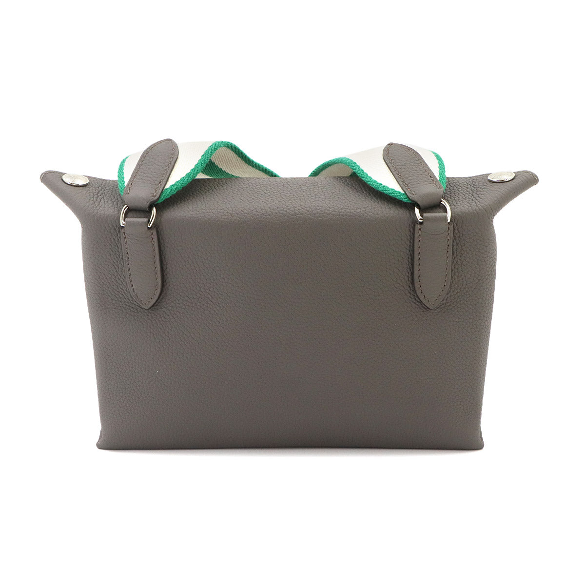 Videpoches Shoulder Bag Veau Togo Leather Etain Vert Vertigo