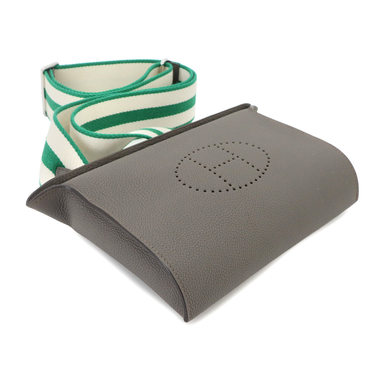 Videpoches Shoulder Bag Veau Togo Leather Etain Vert Vertigo