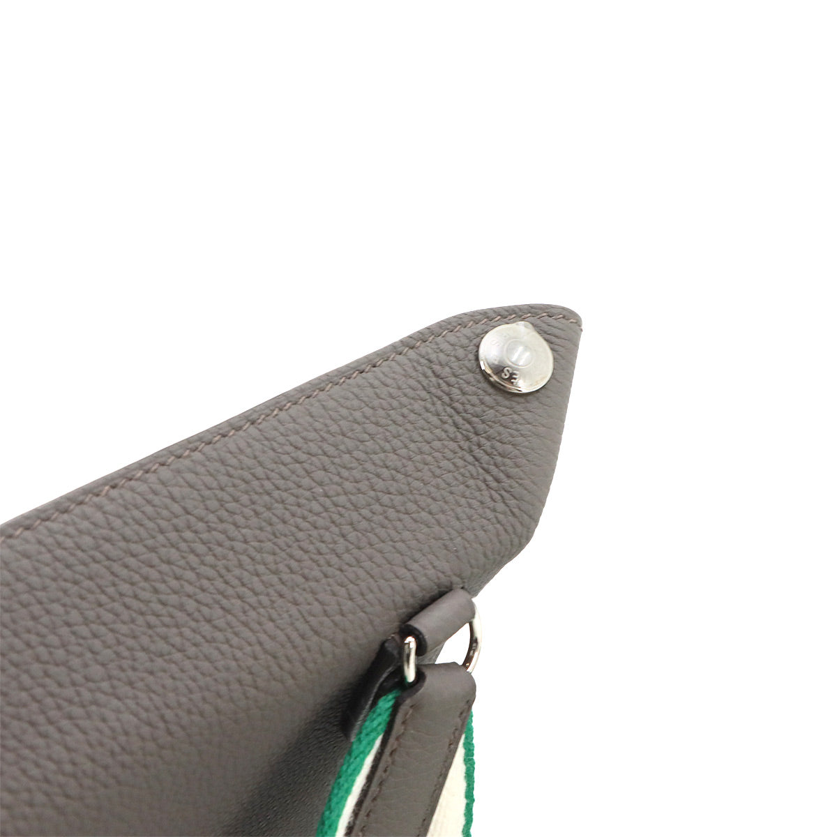 Videpoches Shoulder Bag Veau Togo Leather Etain Vert Vertigo