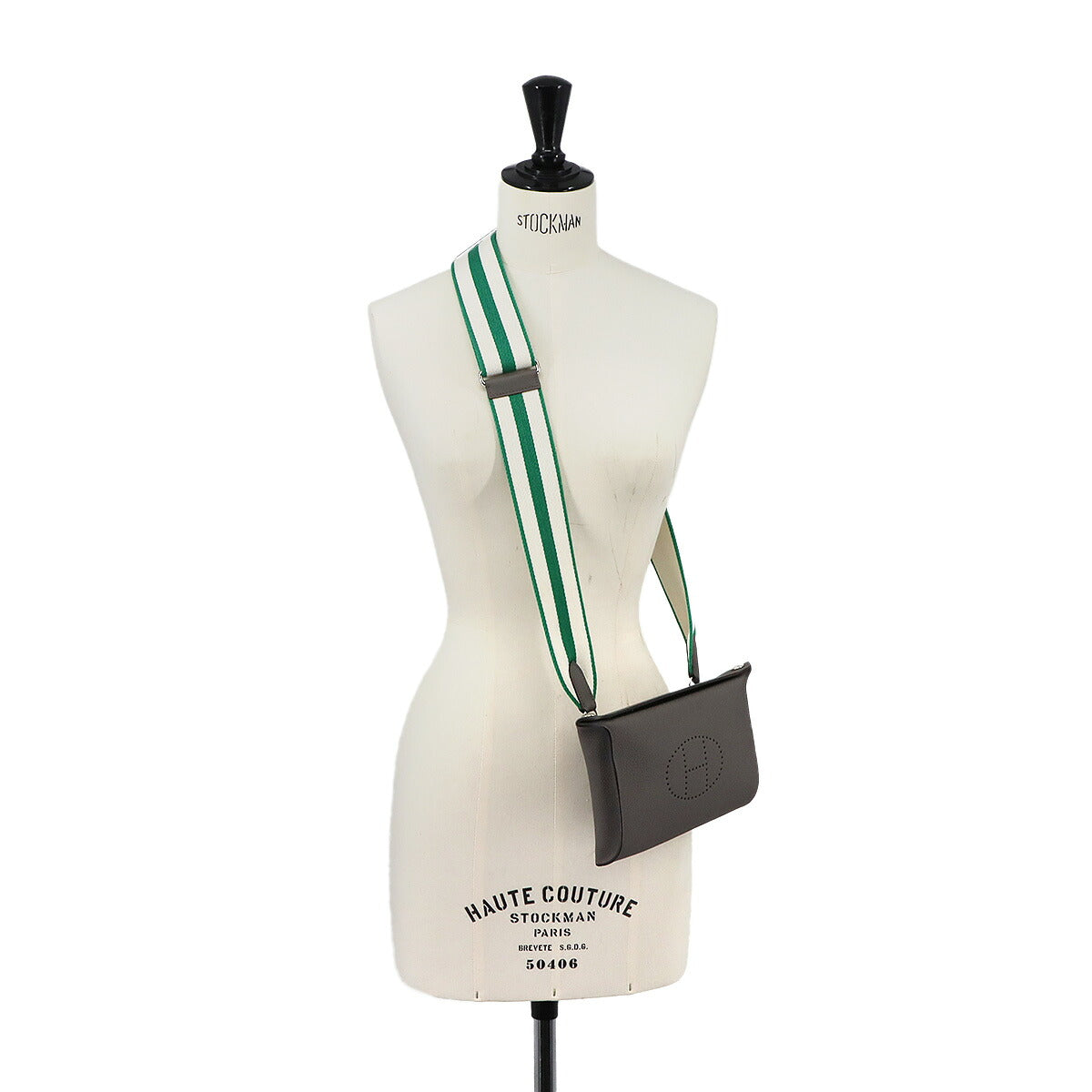 Videpoches Shoulder Bag Veau Togo Leather Etain Vert Vertigo