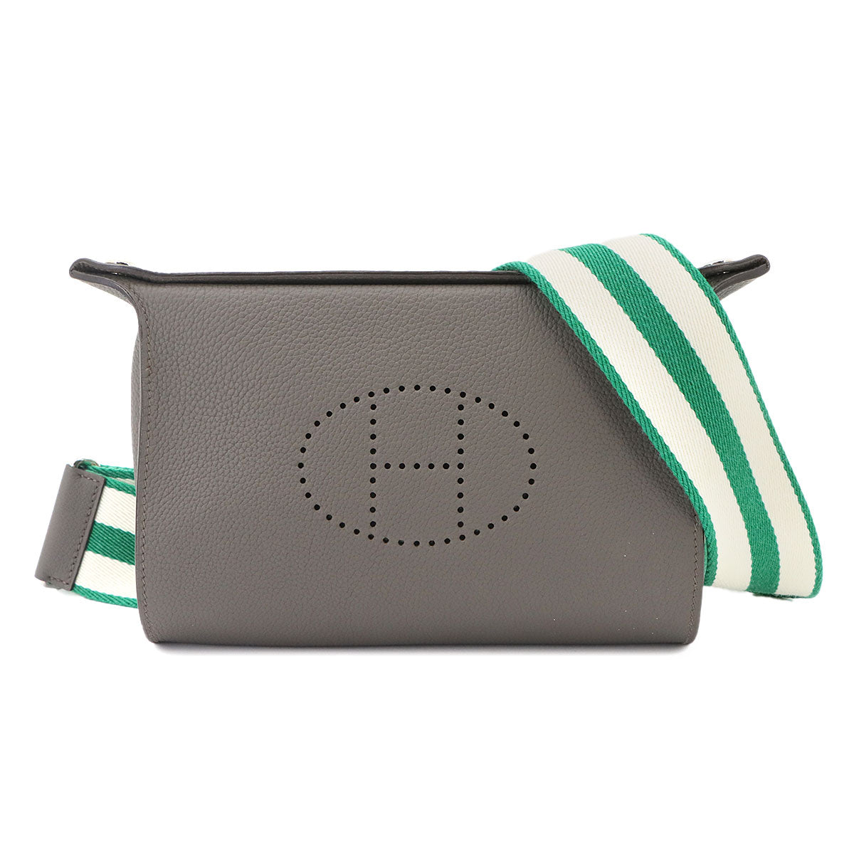 Videpoches Shoulder Bag Veau Togo Leather Etain Vert Vertigo