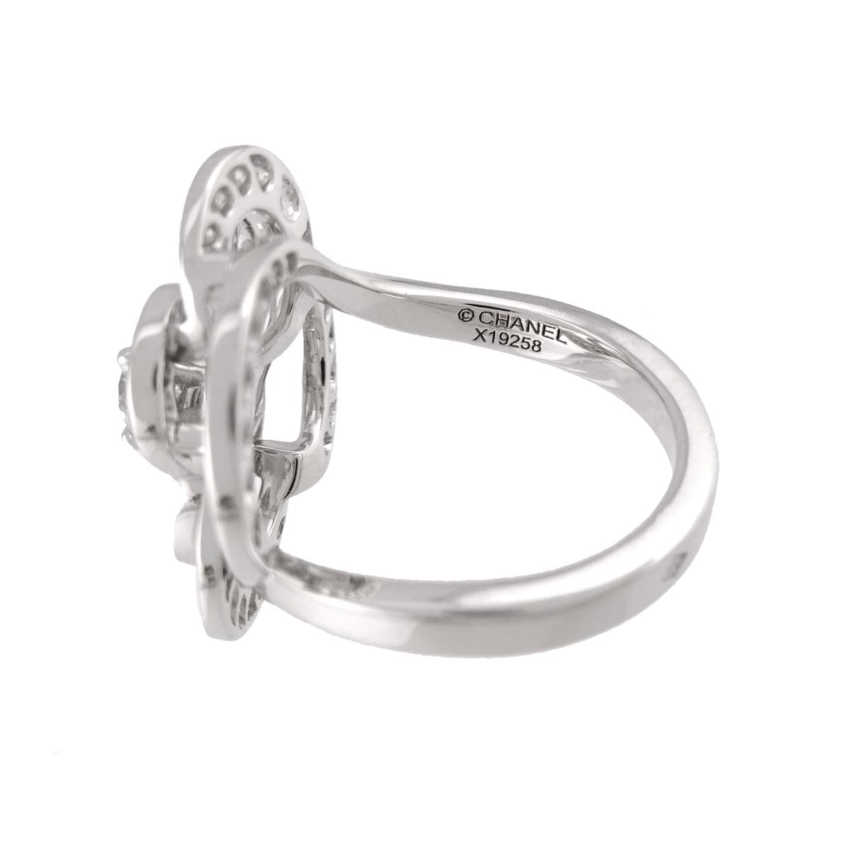 Camellia Diamond Ring 18K White Gold 750 size47 4-4.5(US)