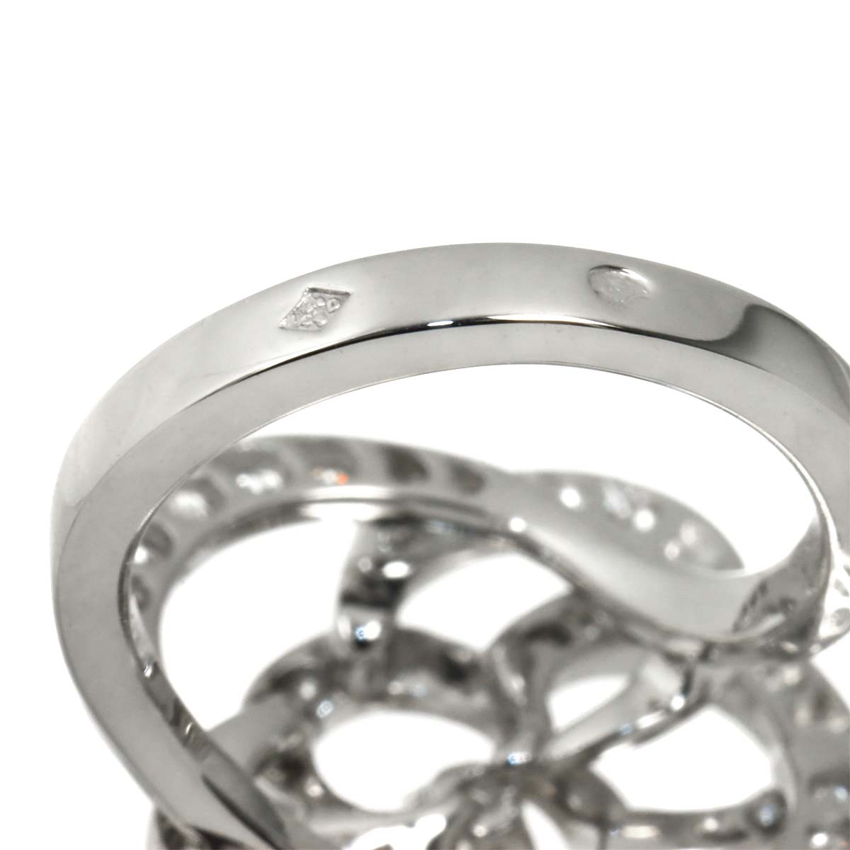 Camellia Diamond Ring 18K White Gold 750 size47 4-4.5(US)