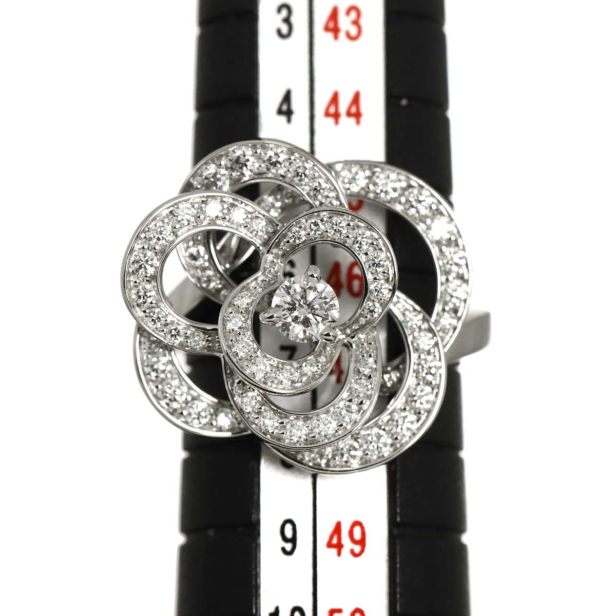 Camellia Diamond Ring 18K White Gold 750 size47 4-4.5(US)