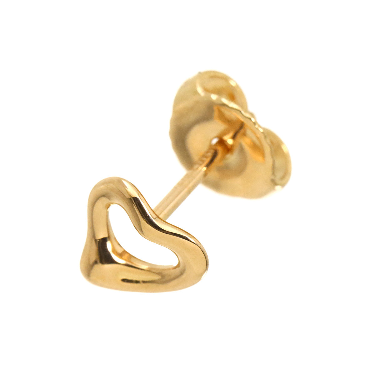 Open Heart Earring Pierced 18K PG 750 One Piece only
