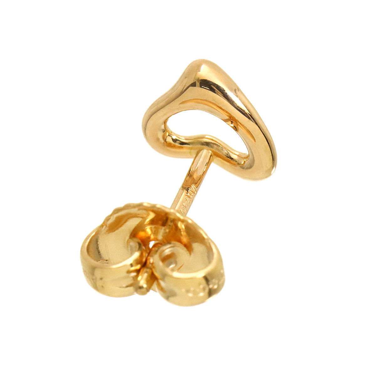 Open Heart Earring Pierced 18K PG 750 One Piece only