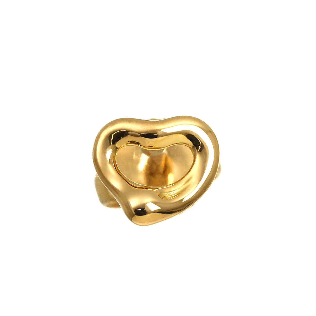 Open Heart Earring Pierced 18K PG 750 One Piece only