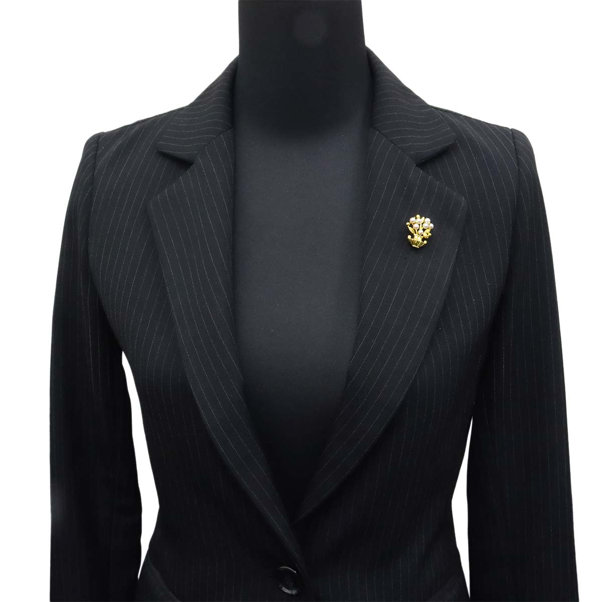 Baby Pearl 4.0-3.6mm Brooch 18K Yellow Gold 750