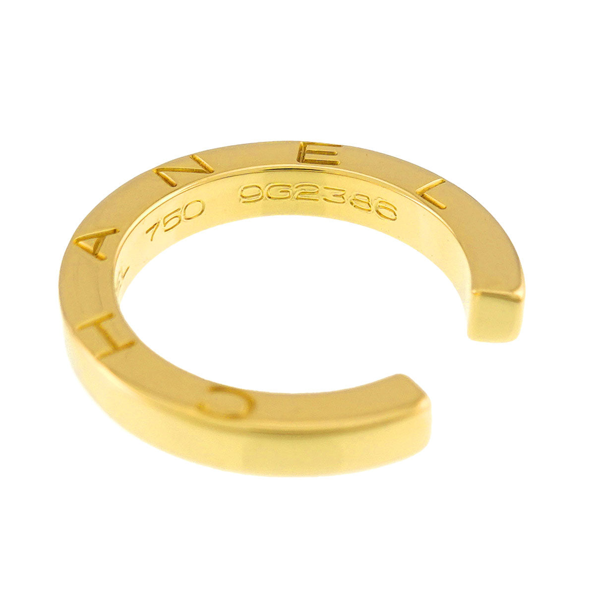 C Signature Ring 18K Yellow Gold 750 Size4.5(US)