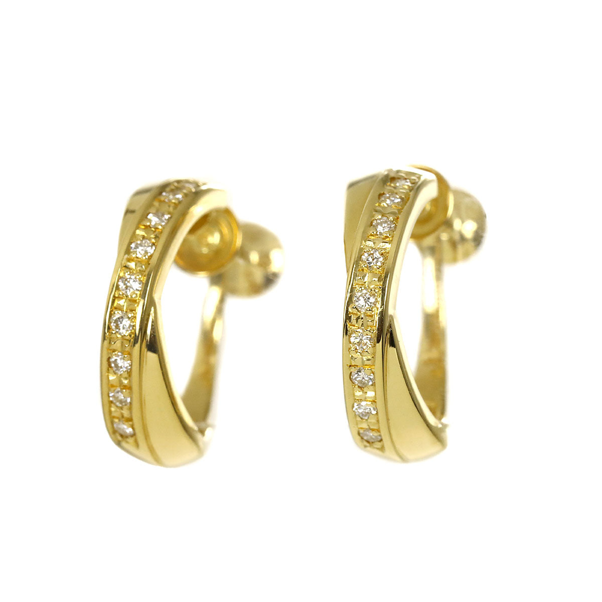 Diamond 0.09ct/0.09ct Earrings Clip on 18K YG 750