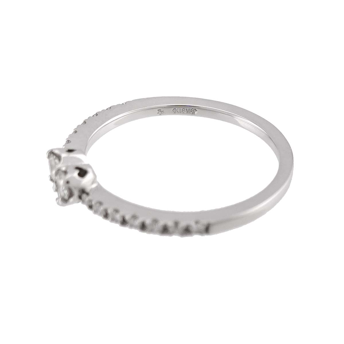 Diamond 0.18ct Ring 18K WG 750 Size3.75-4(US)