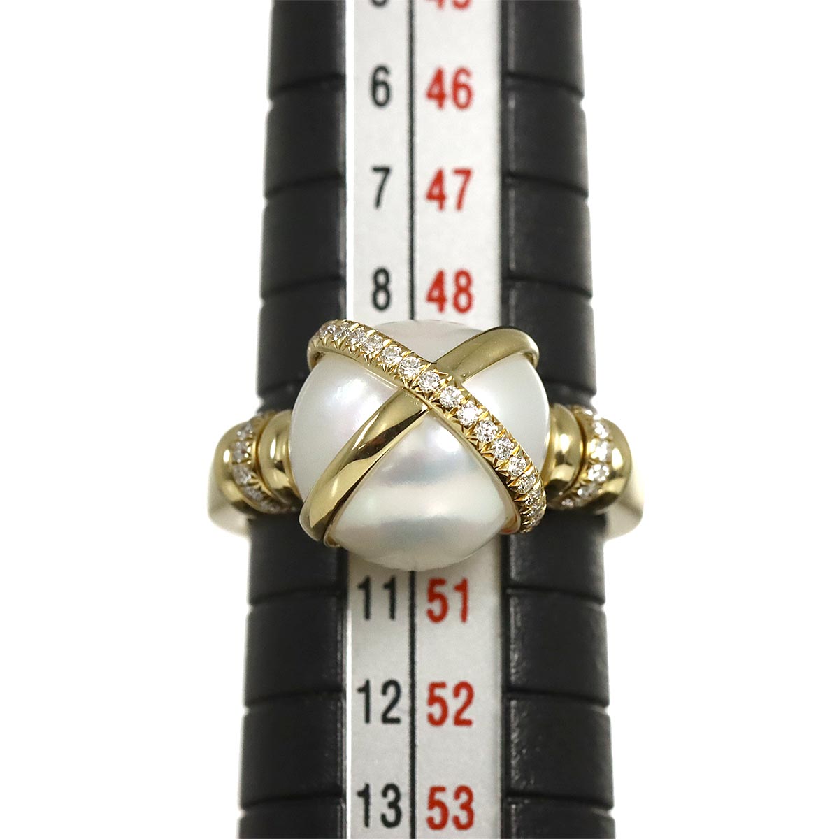 South Sea pearl Diamond Ring 18K YG 750 size51 5.25-5.5(US)