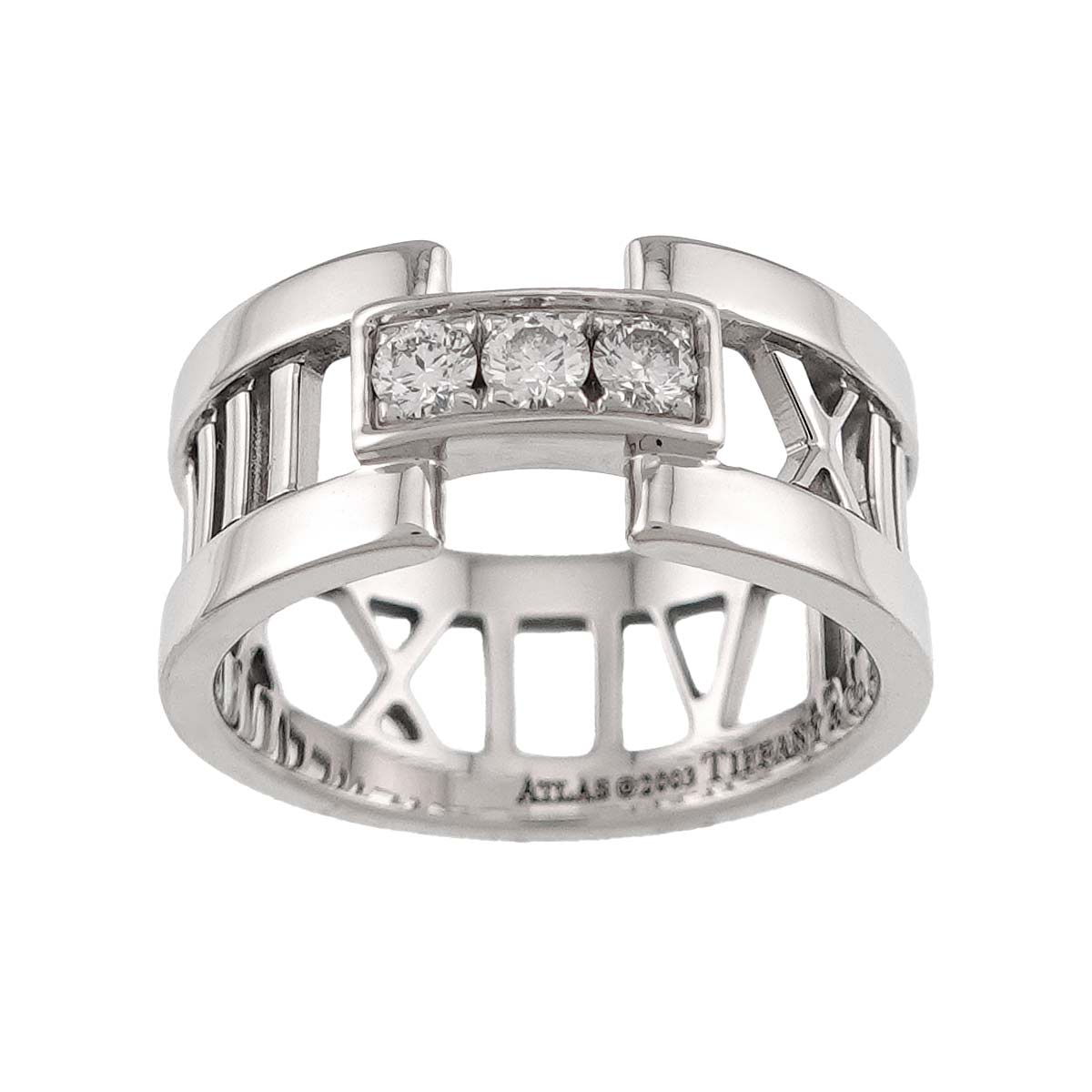 Atlas Open Diamond Ring 18K White Gold 750 size5.5-5.75(US)