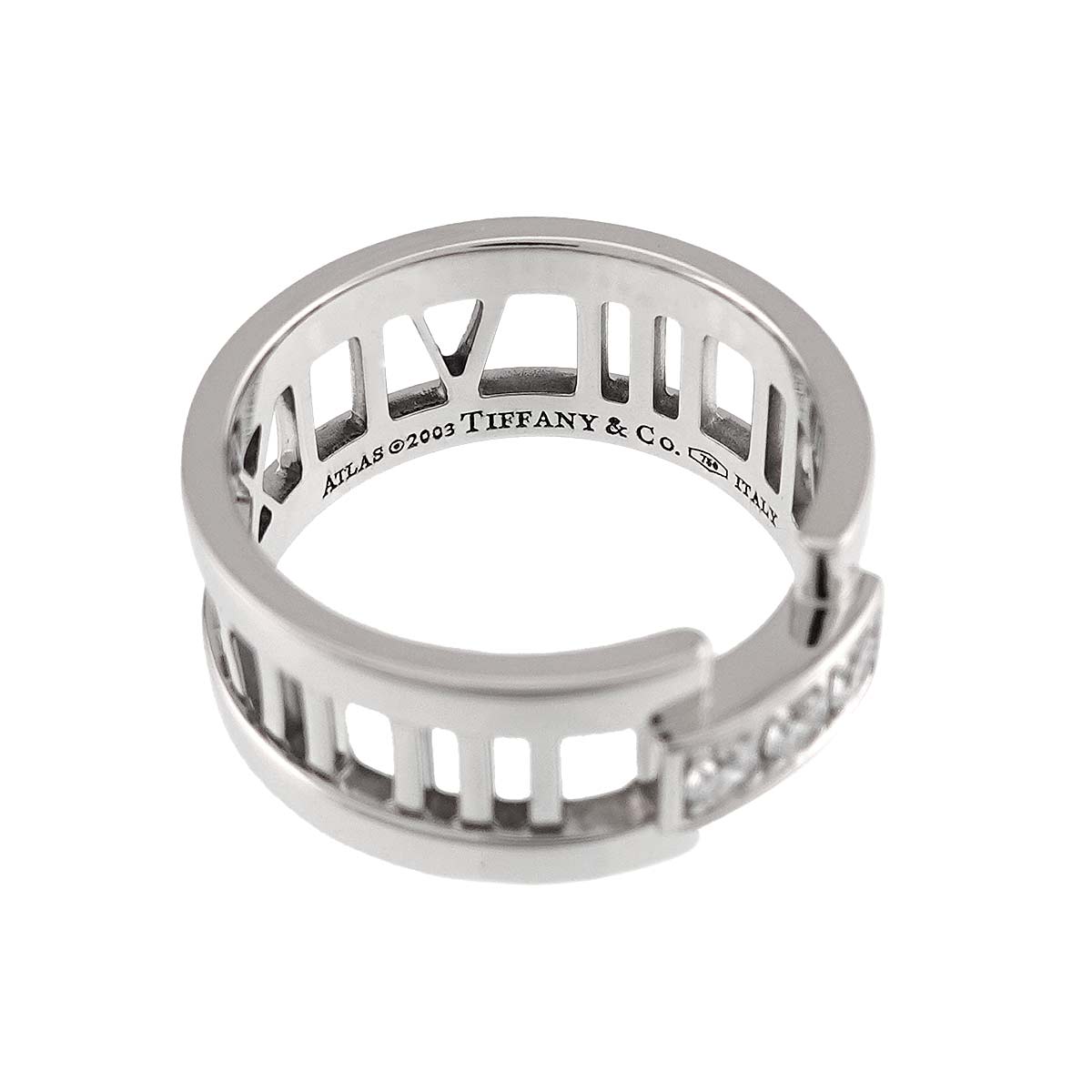 Atlas Open Diamond Ring 18K White Gold 750 size5.5-5.75(US)