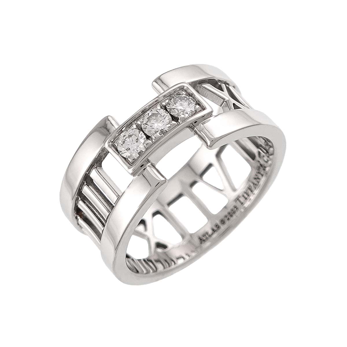 Atlas Open Diamond Ring 18K White Gold 750 size5.5-5.75(US)