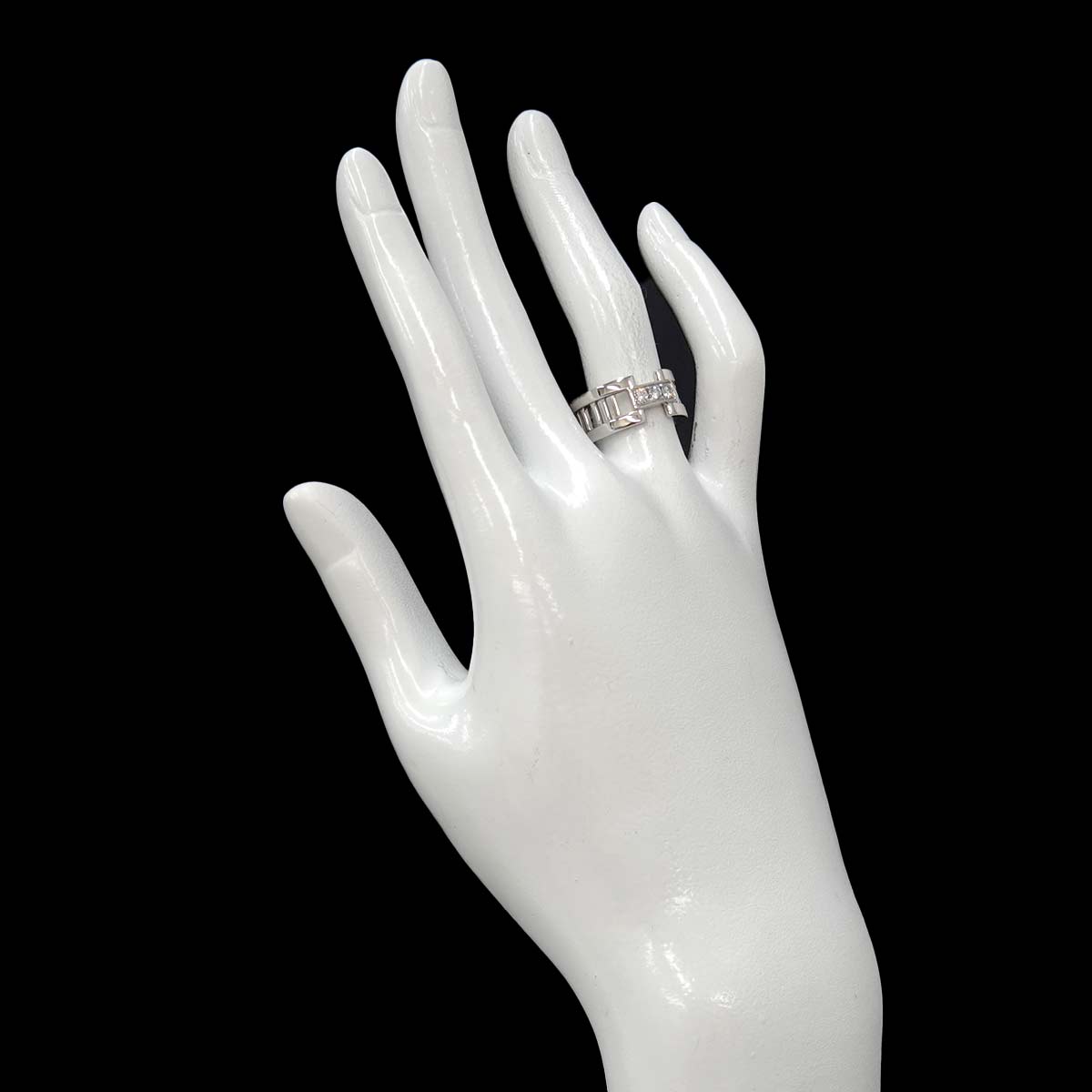 Atlas Open Diamond Ring 18K White Gold 750 size5.5-5.75(US)