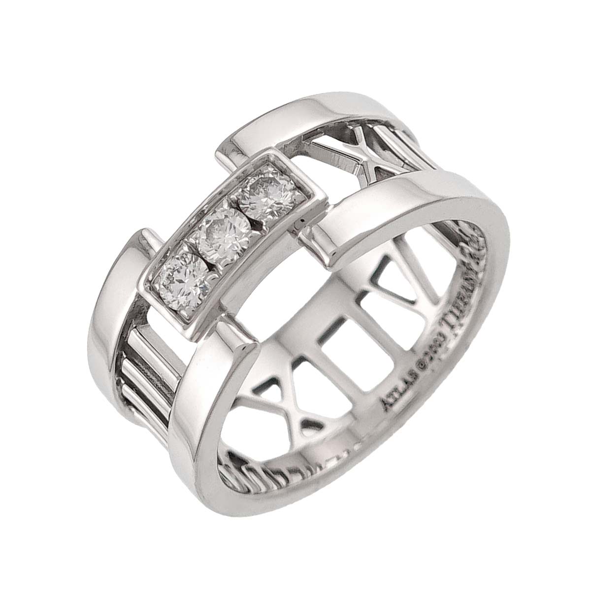 Atlas Open Diamond Ring 18K White Gold 750 size5.5-5.75(US)