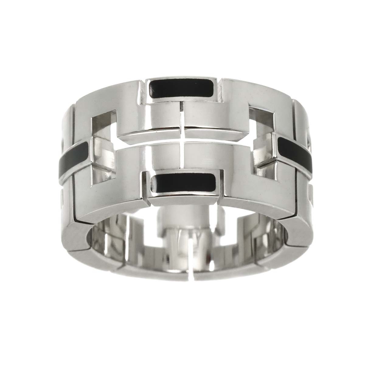 Dragon Padlock Diamond Enamel Ring 18K WG Size52 5.5-5.75(US)