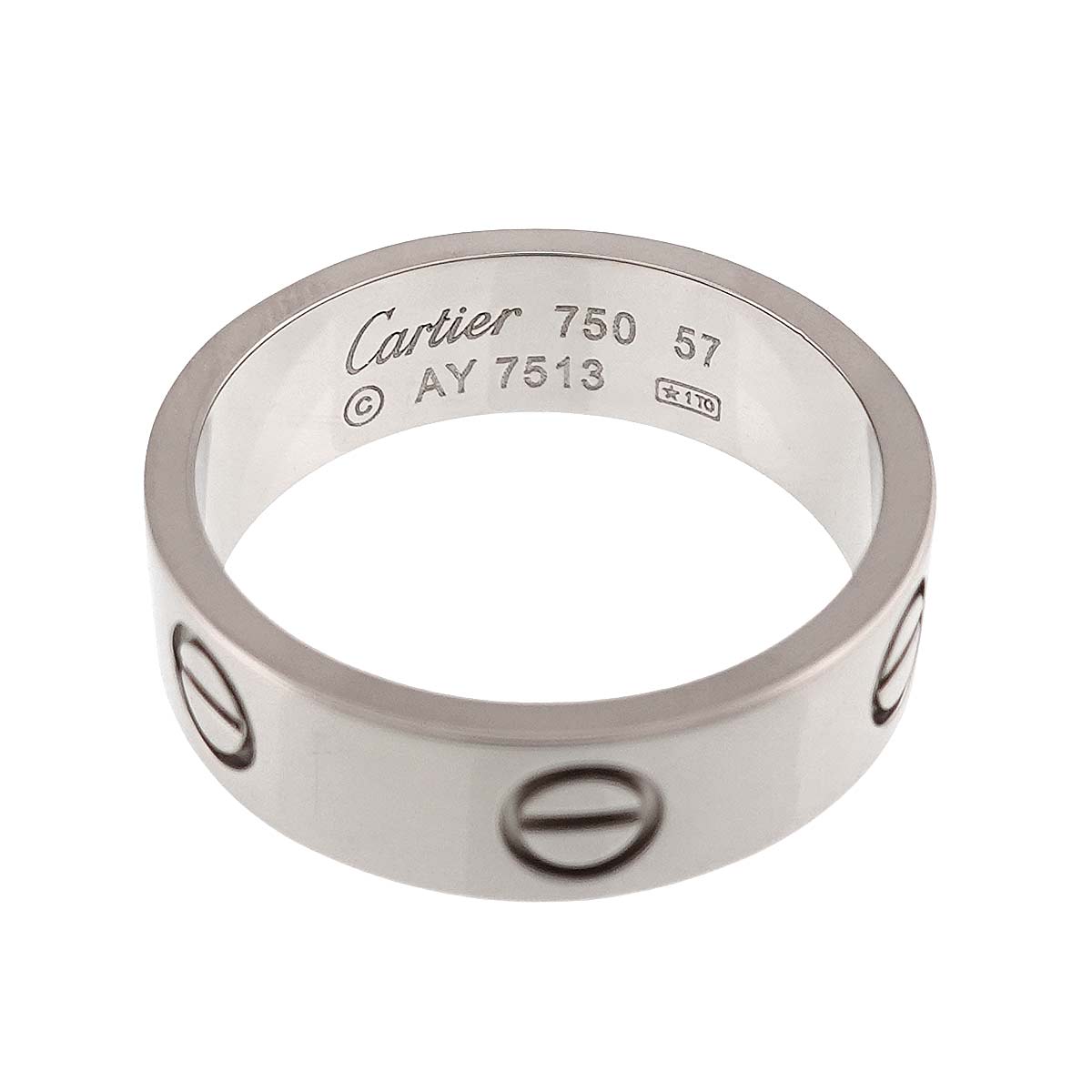 Love Ring 18K White Gold 750 size57 7.5(US)