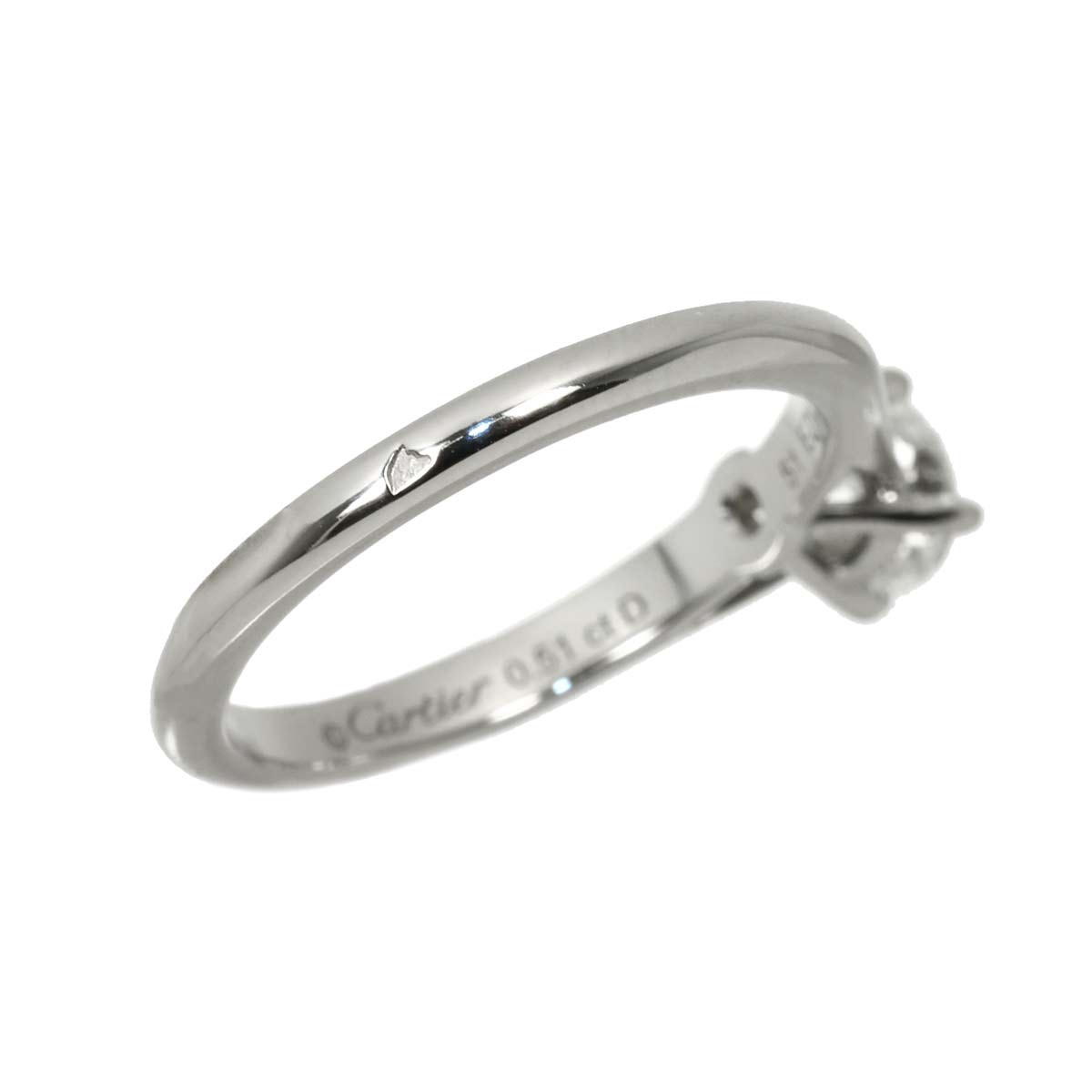 Diamond 0.51ct H/VVS1/3EX Ring Platinum size51 5.5-5.75(US)
