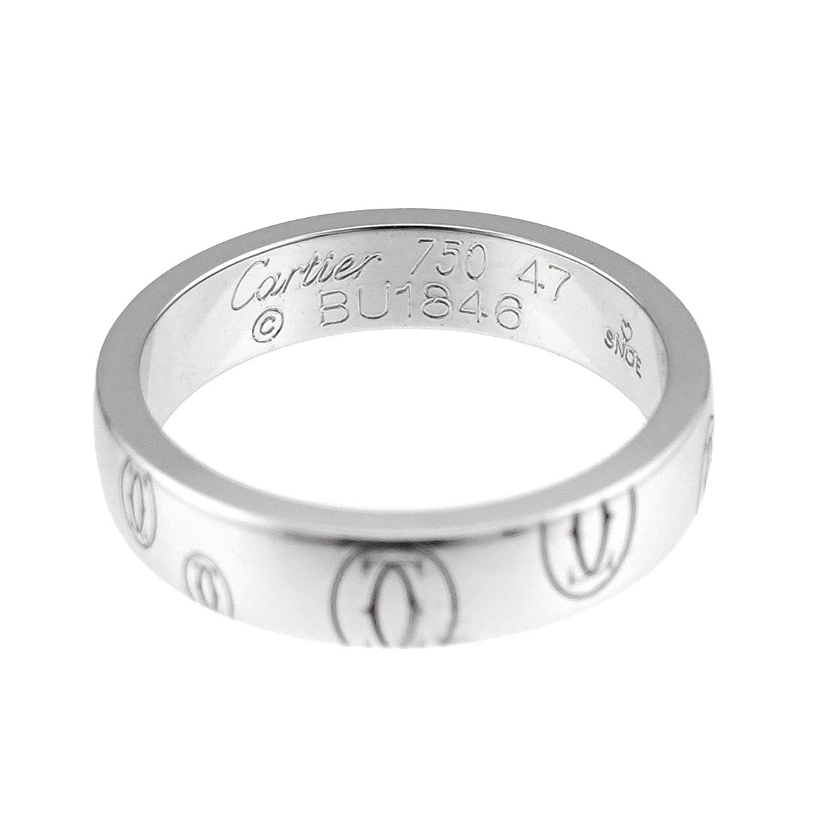 Happy Birthday SM Ring 18K White Gold 750 Size45 3.25(US)