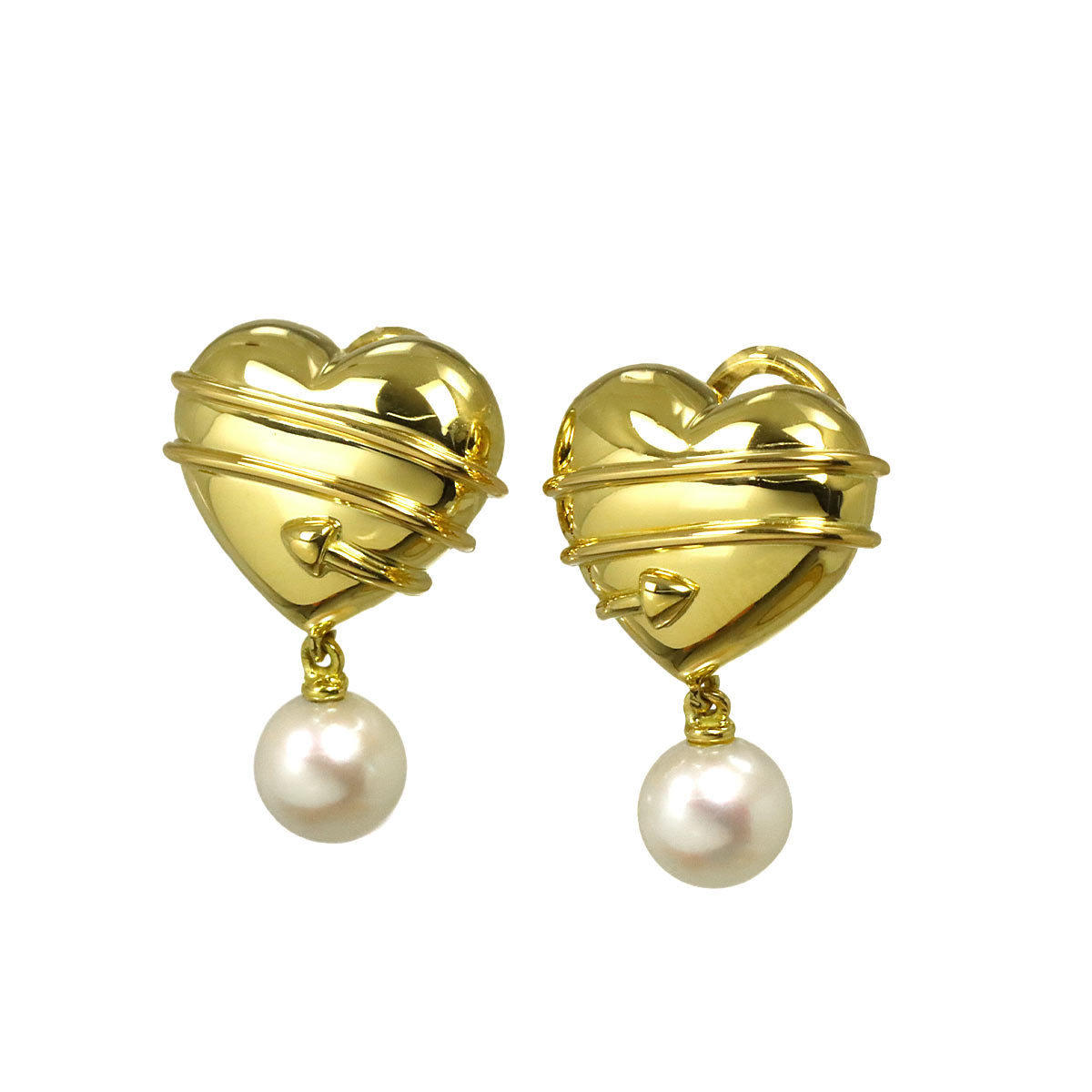 Akoya Pearl 6.6mm Earrings Clip on 18K YG 750