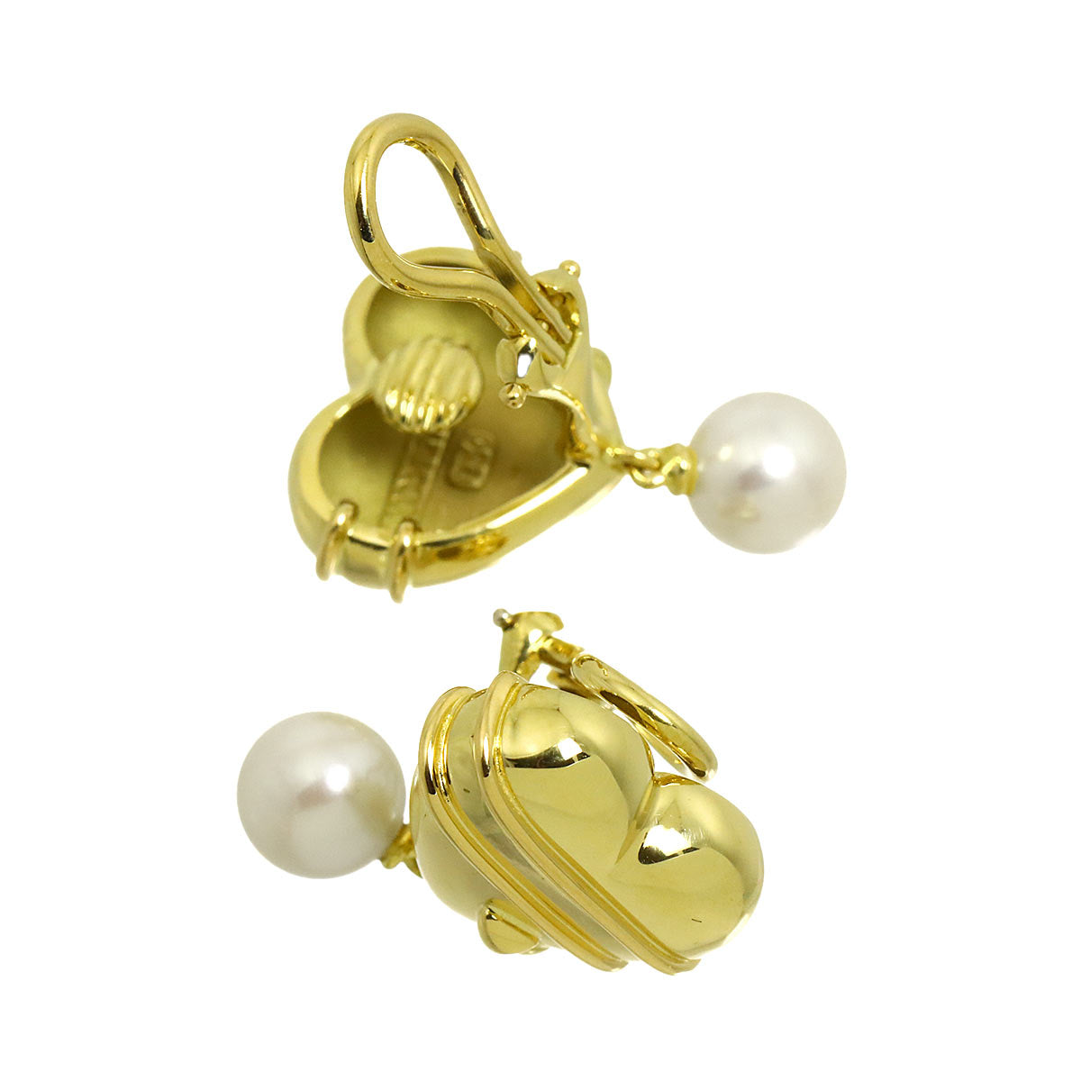 Akoya Pearl 6.6mm Earrings Clip on 18K YG 750