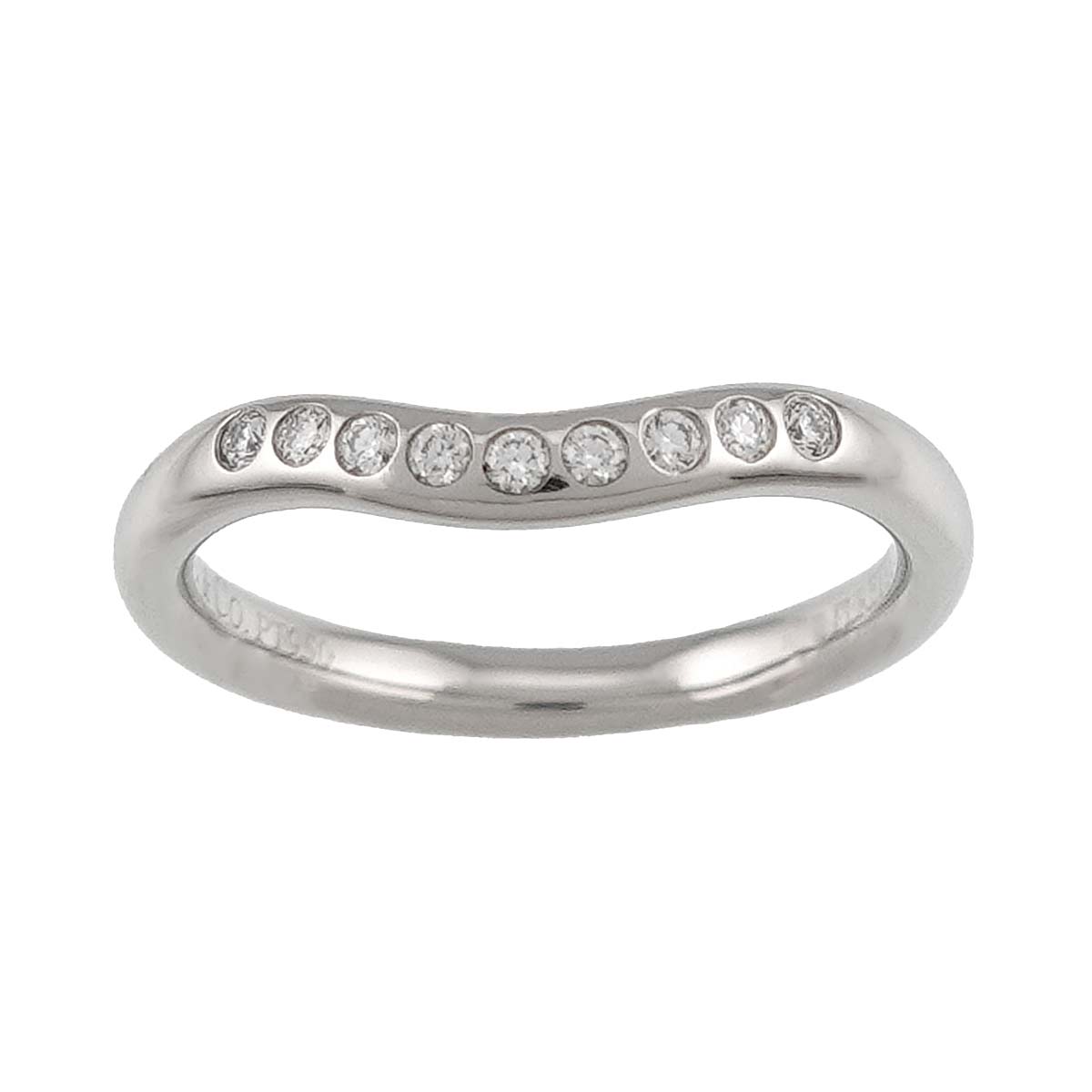 Curved Band Diamond Ring Platinum size3.25(US)