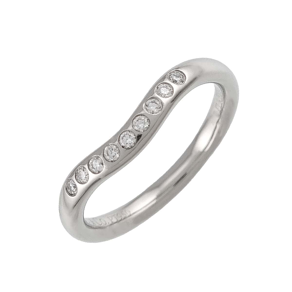 Curved Band Diamond Ring Platinum size3.25(US)
