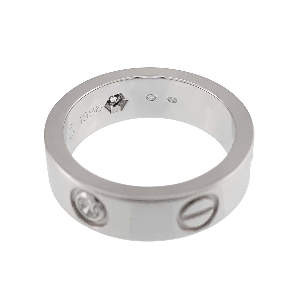 Love Ring Diamond 3P 18K White Gold 750 size49 4.75-5(US)