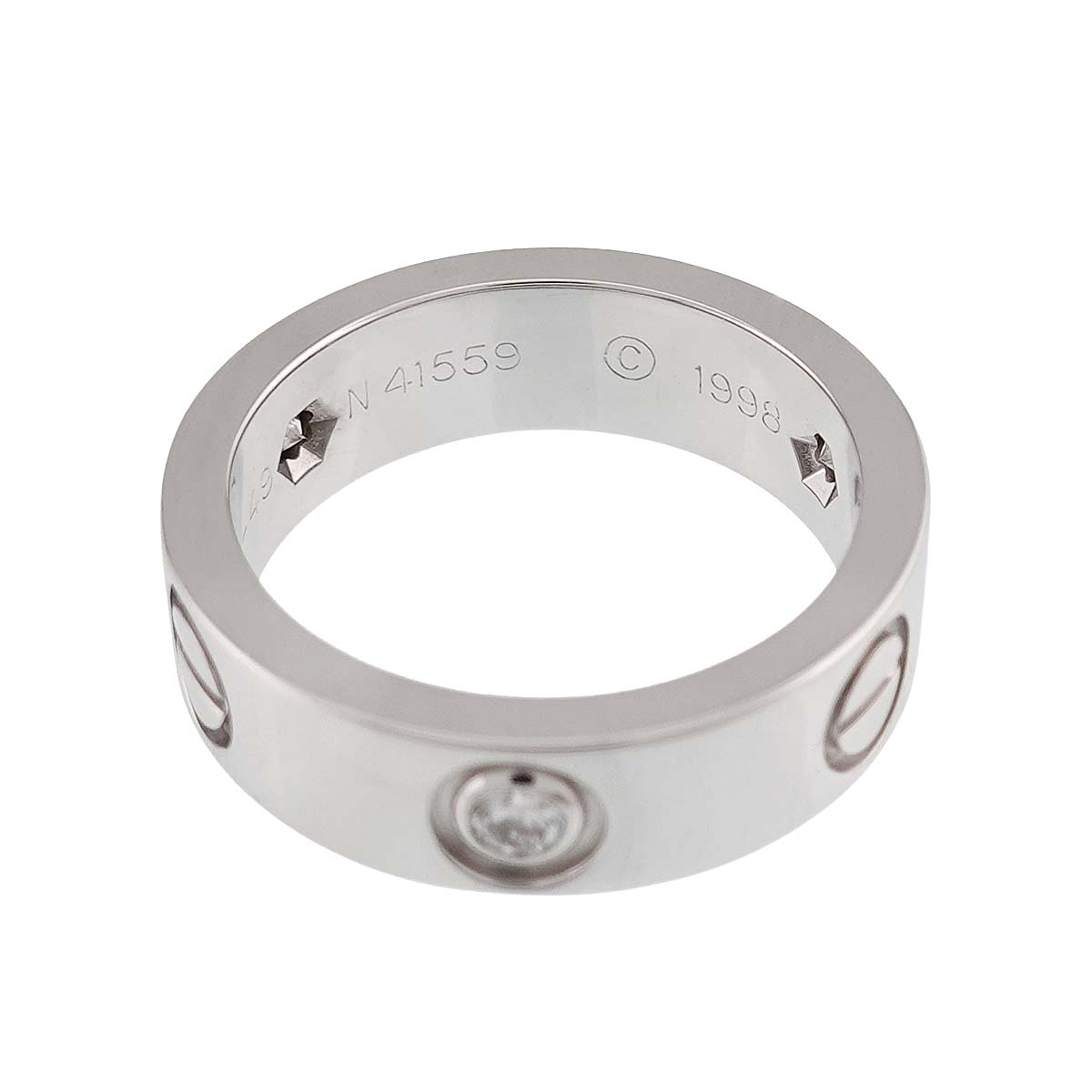 Love Ring Diamond 3P 18K White Gold 750 size49 4.75-5(US)