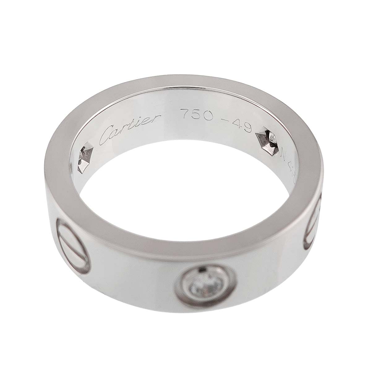 Love Ring Diamond 3P 18K White Gold 750 size49 4.75-5(US)