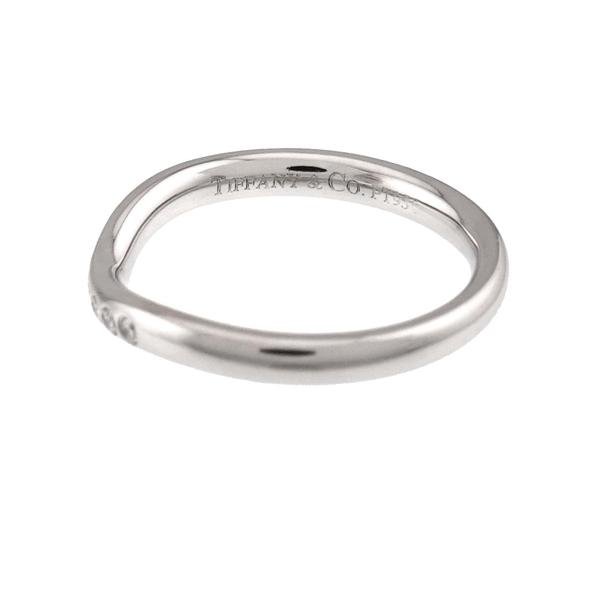 Curved Band Diamond Ring Platinum size3.25-3.75(US)
