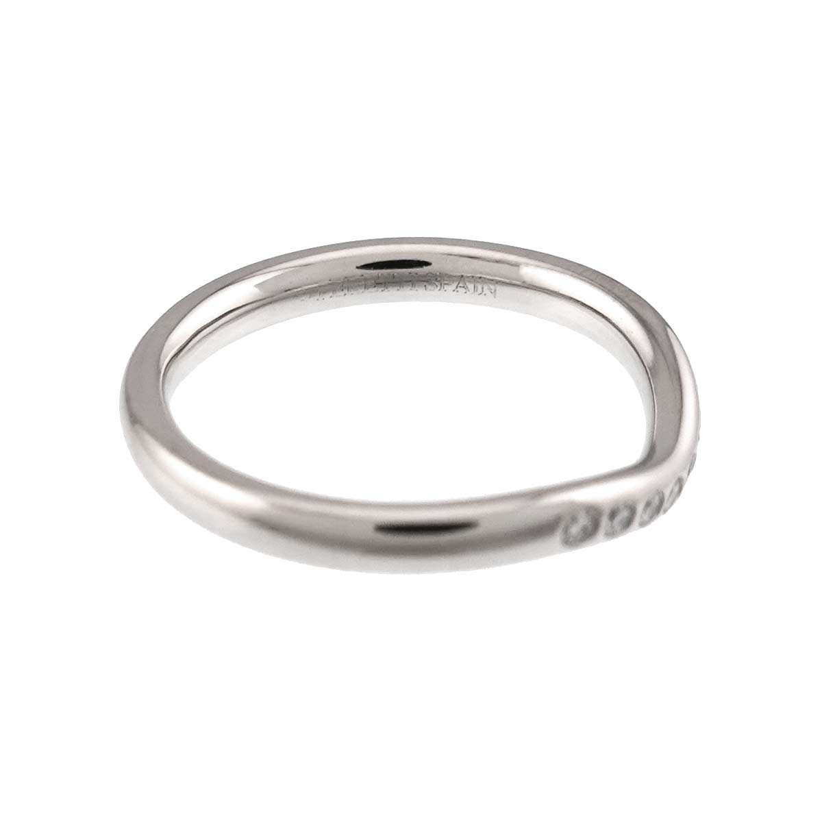 Curved Band Diamond Ring Platinum size3.25-3.75(US)