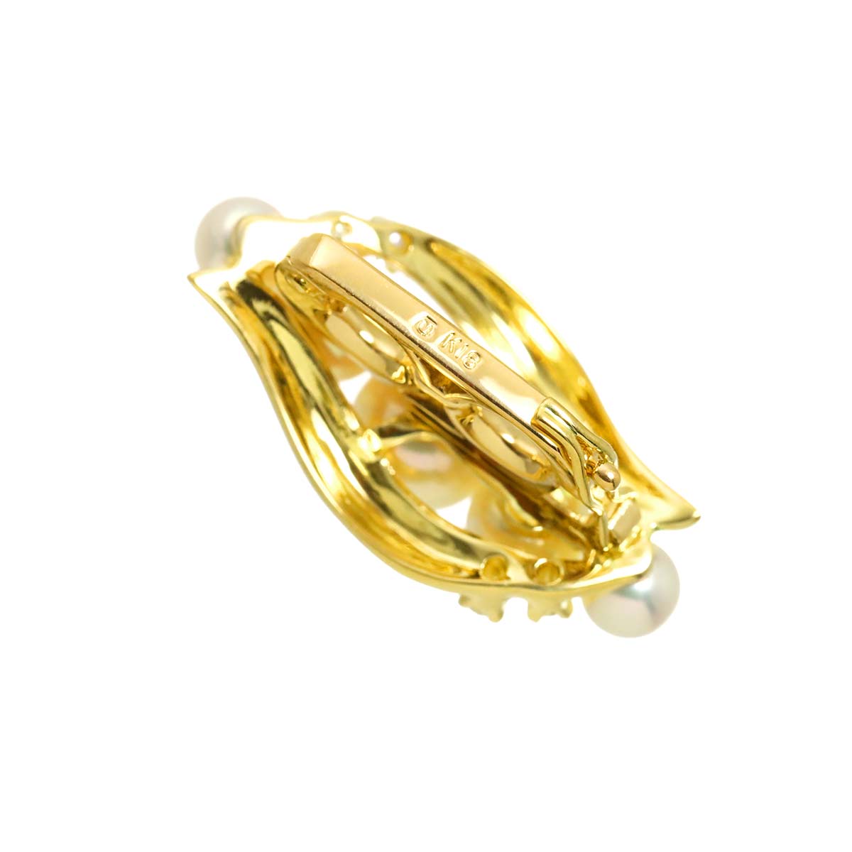 Akoya Pearl 6.4-4.0mm Diamond Pendant Top 18K YG 750